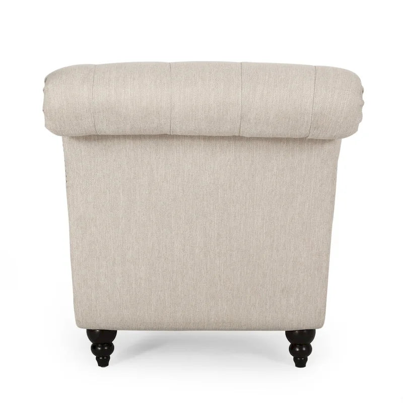 64.25 Button Tufted Chaise Lounge Chair with Birch Legs