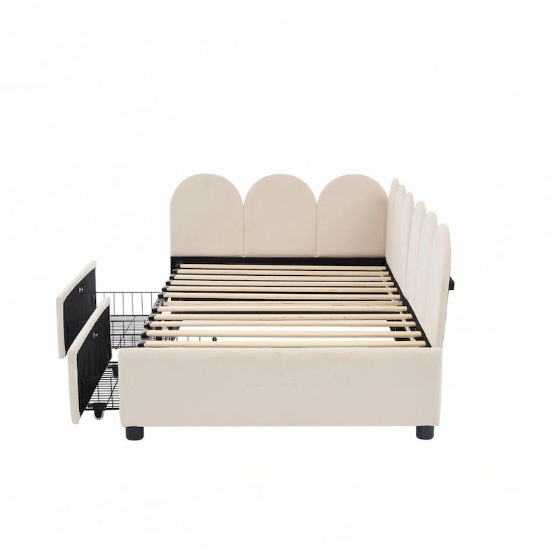 Twin size Upholstered Daybed with 2 Drawers