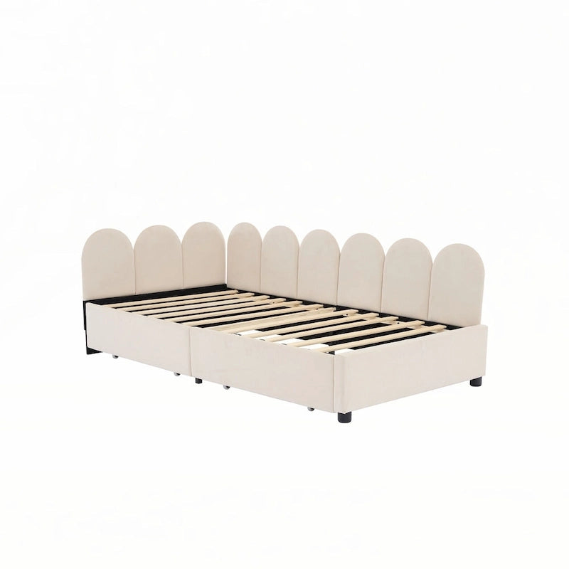 Twin size Upholstered Daybed with 2 Drawers