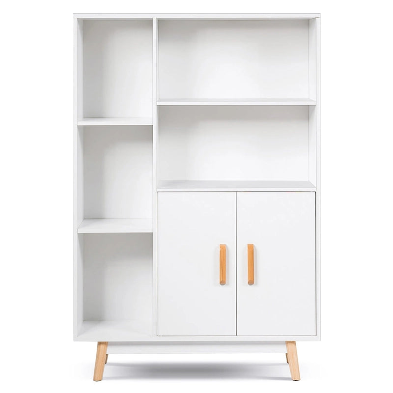 Floor Storage Cabinet Free Standing Wooden Display Bookcase