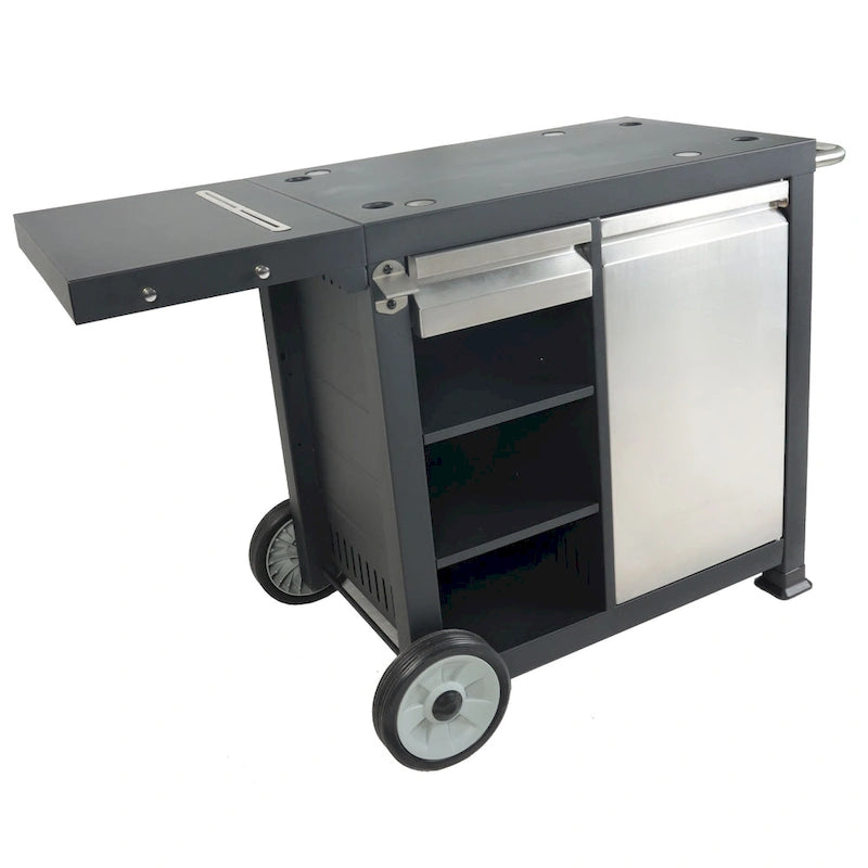 Universal Rolling Prep Cart for Portable Outdoor Griddle and Grills, Black - 52.8