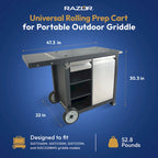Carro de Preparação Universal para Chapa e Grelhadores Portáteis de Exterior, Preto