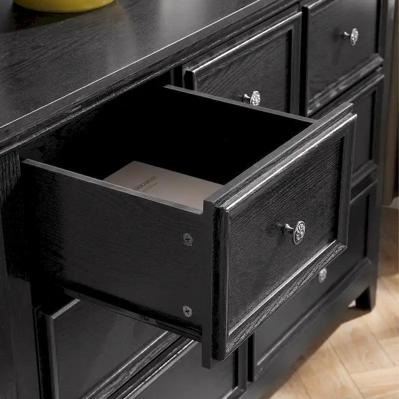 Farmhouse Modern 7-Drawer Horizontal Dresser, Cabinet, Storage Clothes, Storage Drawers Cabinet for Living Room