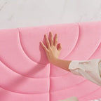 Estrutura de Cama Estofada com Cabeceira e 4 Gavetas de Armazenamento