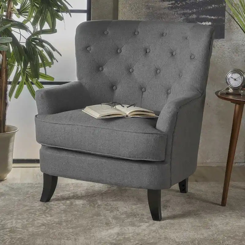 Tufted Fabric Club Chair by