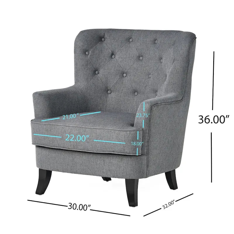 Tufted Fabric Club Chair by