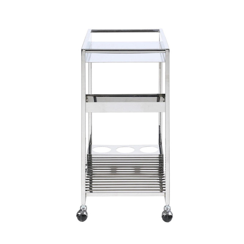 Contemporary All Metal Tea Cart - N/A