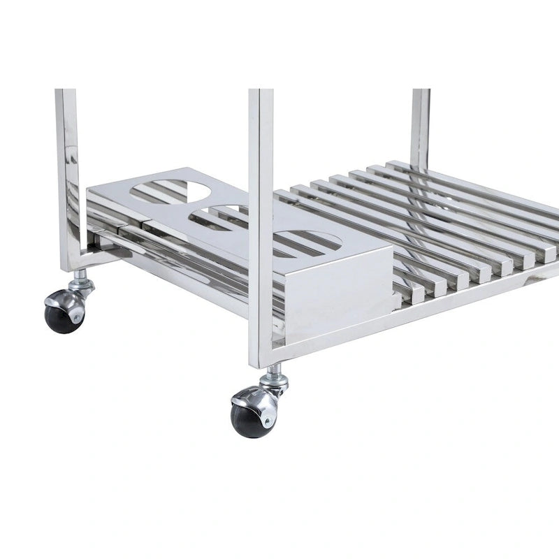 Contemporary All Metal Tea Cart - N/A