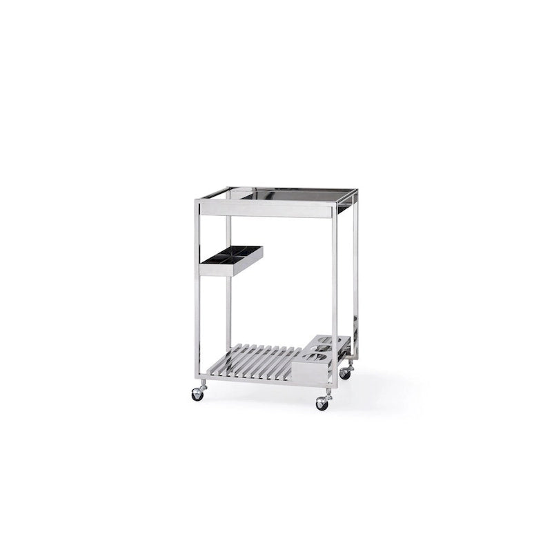 Contemporary All Metal Tea Cart - N/A