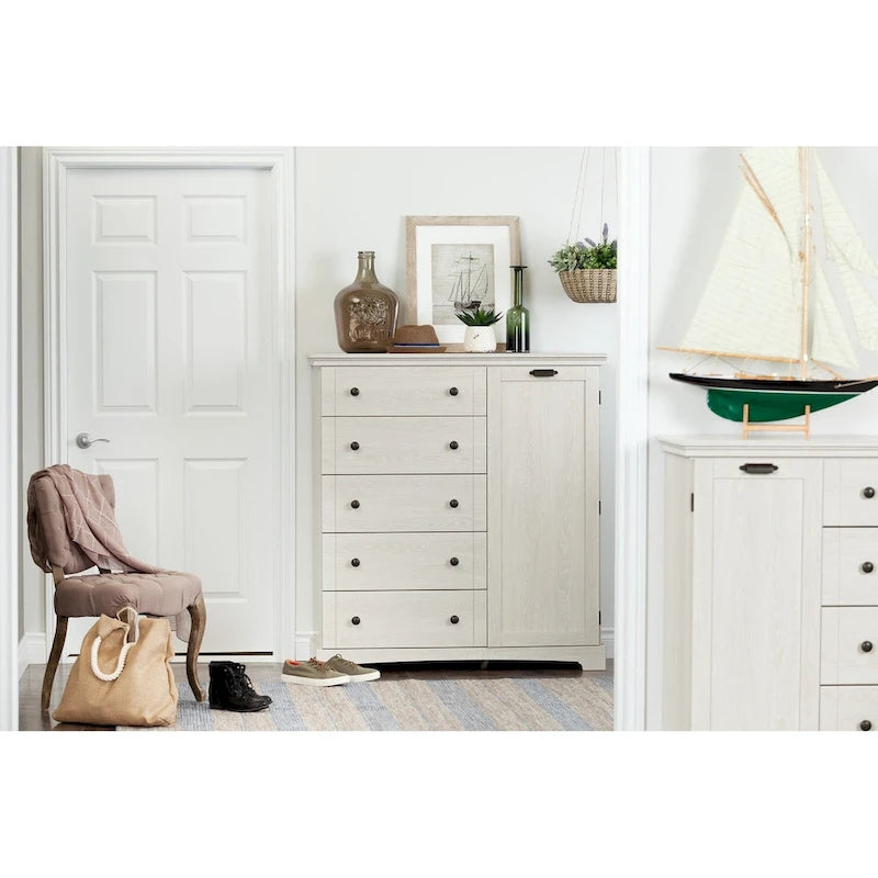 Door Chest with 5 Drawers