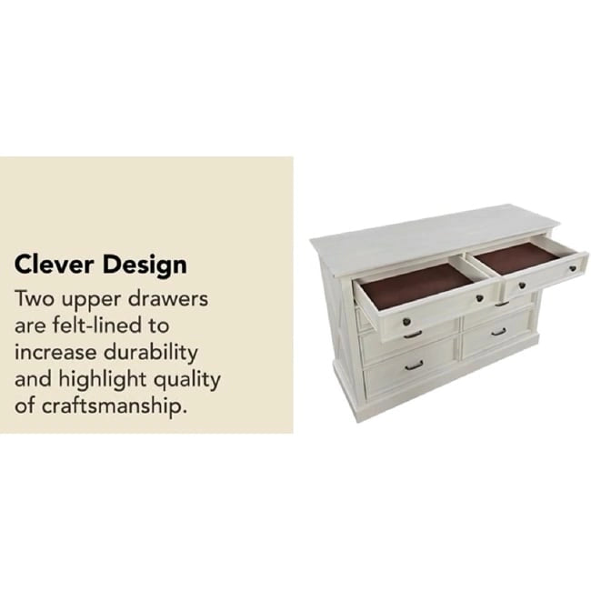 Off-White Dresser with 8 Drawers