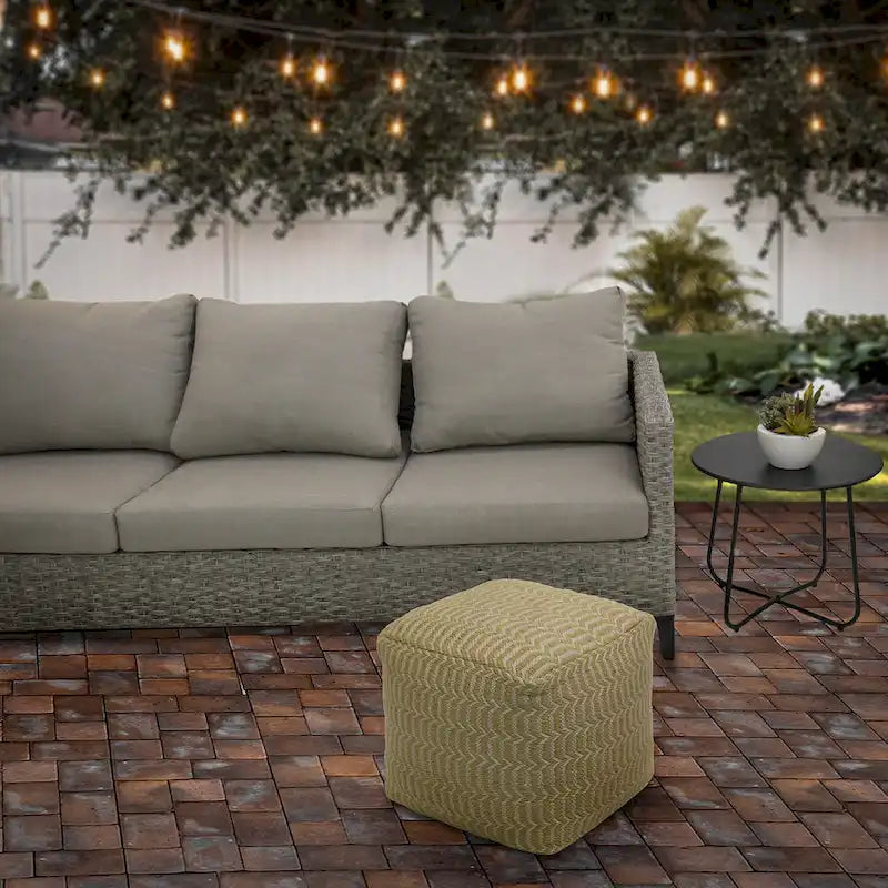 16 Hand Woven Pouf Ottoman, Sand by - 16 in