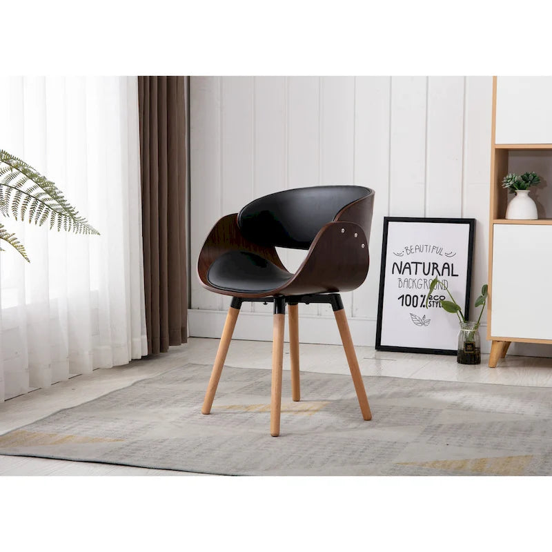 Black Synthetic Leather Leisure Chair - 24 H x 15 W x 21 D