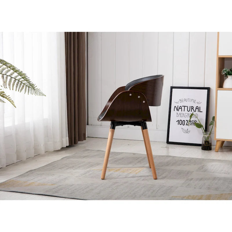 Black Synthetic Leather Leisure Chair - 24 H x 15 W x 21 D
