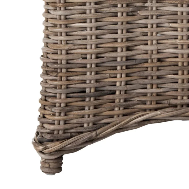 St. Thomas Wicker Washed Brown Wingback Arm Chair (Fully Assembled)