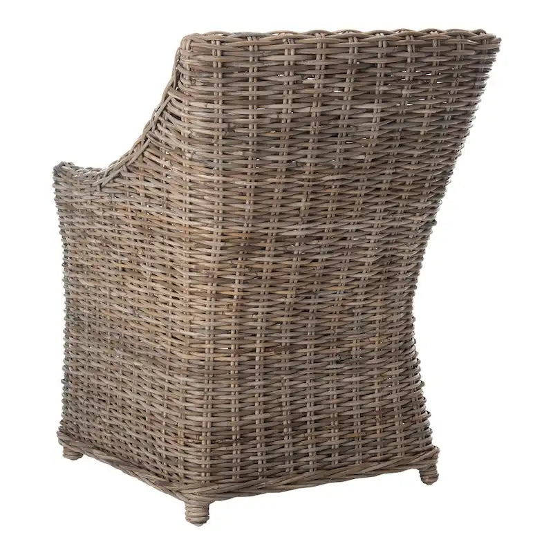St. Thomas Wicker Washed Brown Wingback Arm Chair (Fully Assembled)