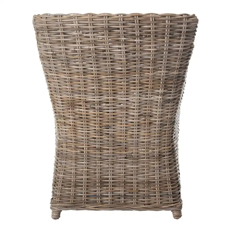 St. Thomas Wicker Washed Brown Wingback Arm Chair (Fully Assembled)