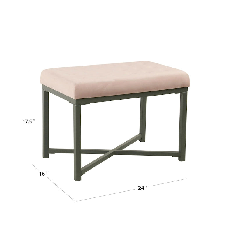 Velvet Tufted Ottoman