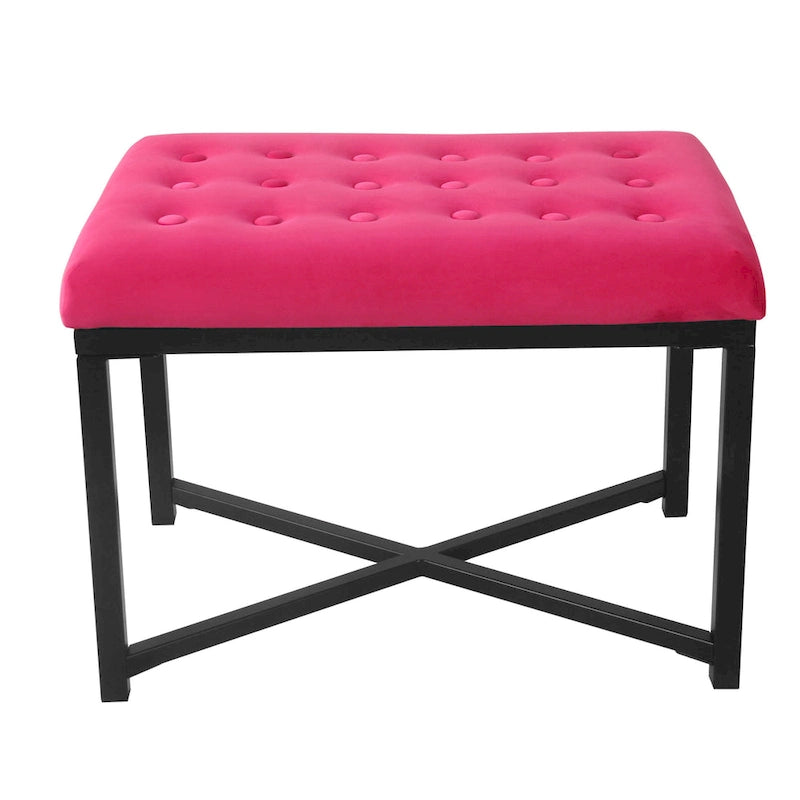 Velvet Tufted Ottoman