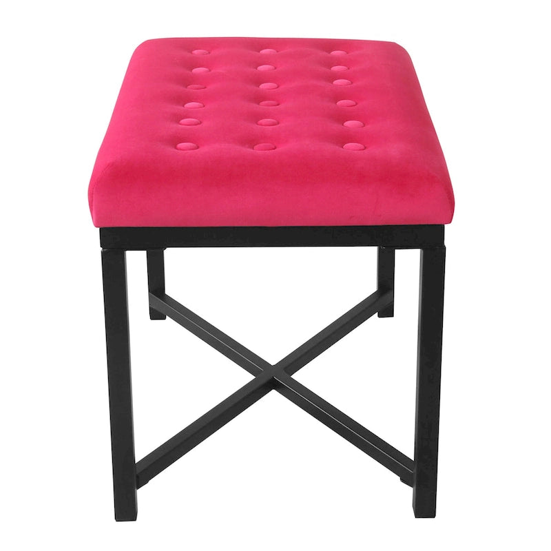 Velvet Tufted Ottoman