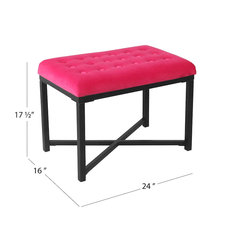 Velvet Tufted Ottoman