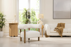 Poltrona de Realce 37" Barrel Boucle Estilo Moderno de Meados do Século com Pernas de Espiga