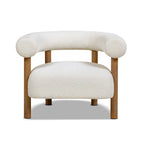 Poltrona de Realce 37" Barrel Boucle Estilo Moderno de Meados do Século com Pernas de Espiga