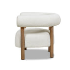 Poltrona de Realce 37" Barrel Boucle Estilo Moderno de Meados do Século com Pernas de Espiga