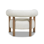 Poltrona de Realce 37" Barrel Boucle Estilo Moderno de Meados do Século com Pernas de Espiga