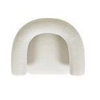 Poltrona de Realce 37" Barrel Boucle Estilo Moderno de Meados do Século com Pernas de Espiga