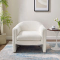31.2 Inch Nordic Wide Boucle Upholstered Barrel Accent Chair