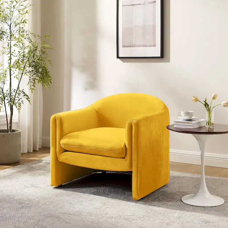 31.2 Inch Nordic Wide Boucle Upholstered Barrel Accent Chair