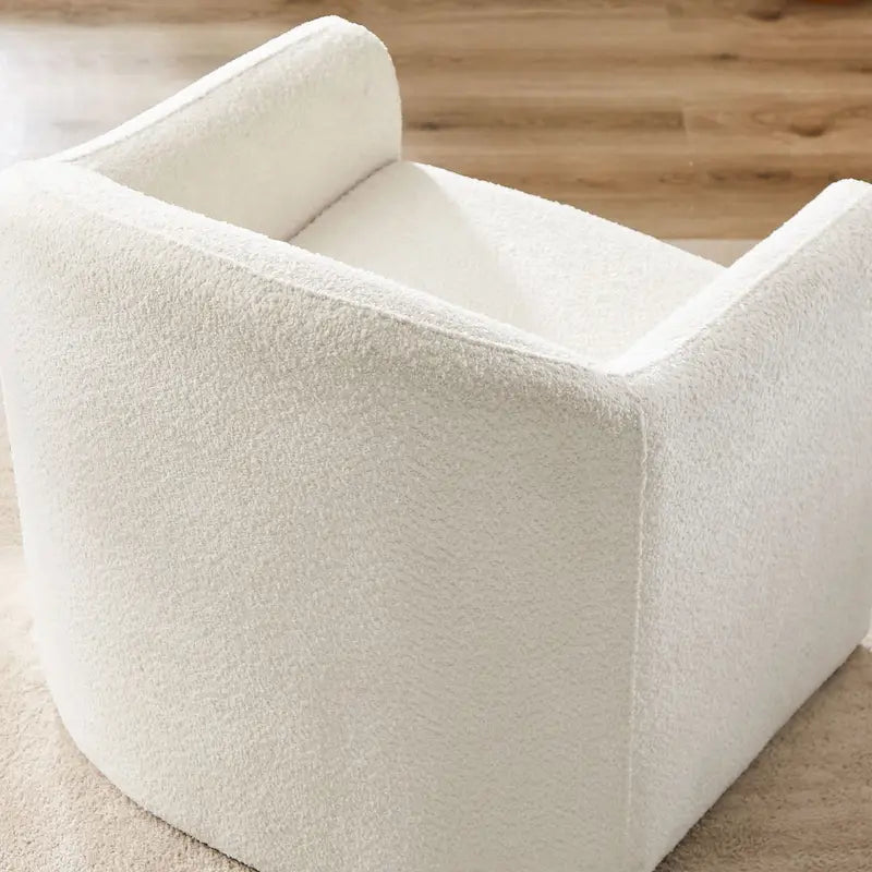 31.2 Inch Nordic Wide Boucle Upholstered Barrel Accent Chair