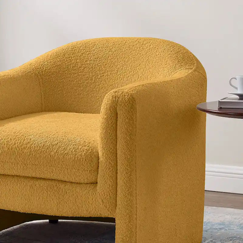 31.2 Inch Nordic Wide Boucle Upholstered Barrel Accent Chair