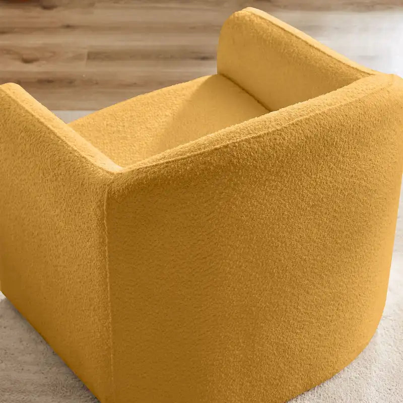 31.2 Inch Nordic Wide Boucle Upholstered Barrel Accent Chair
