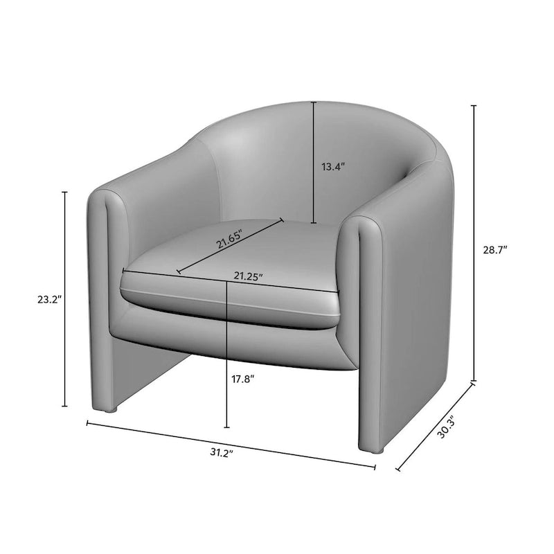 31.2 Inch Nordic Wide Boucle Upholstered Barrel Accent Chair
