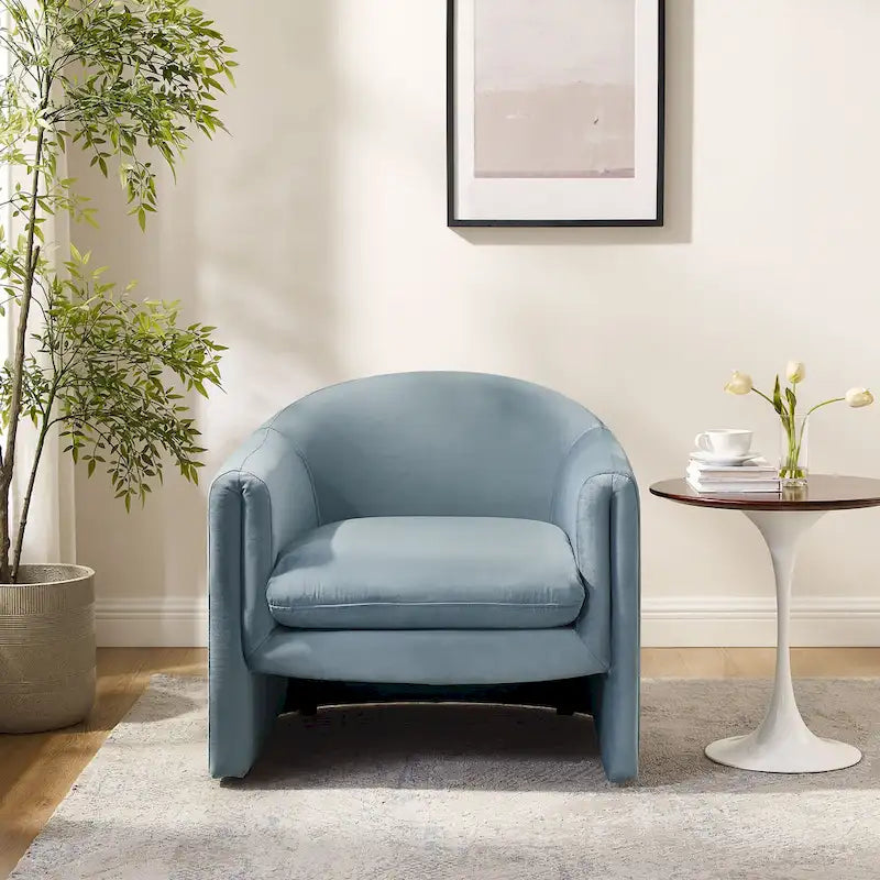 31.2 Inch Nordic Wide Boucle Upholstered Barrel Accent Chair