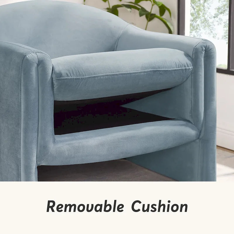 31.2 Inch Nordic Wide Boucle Upholstered Barrel Accent Chair