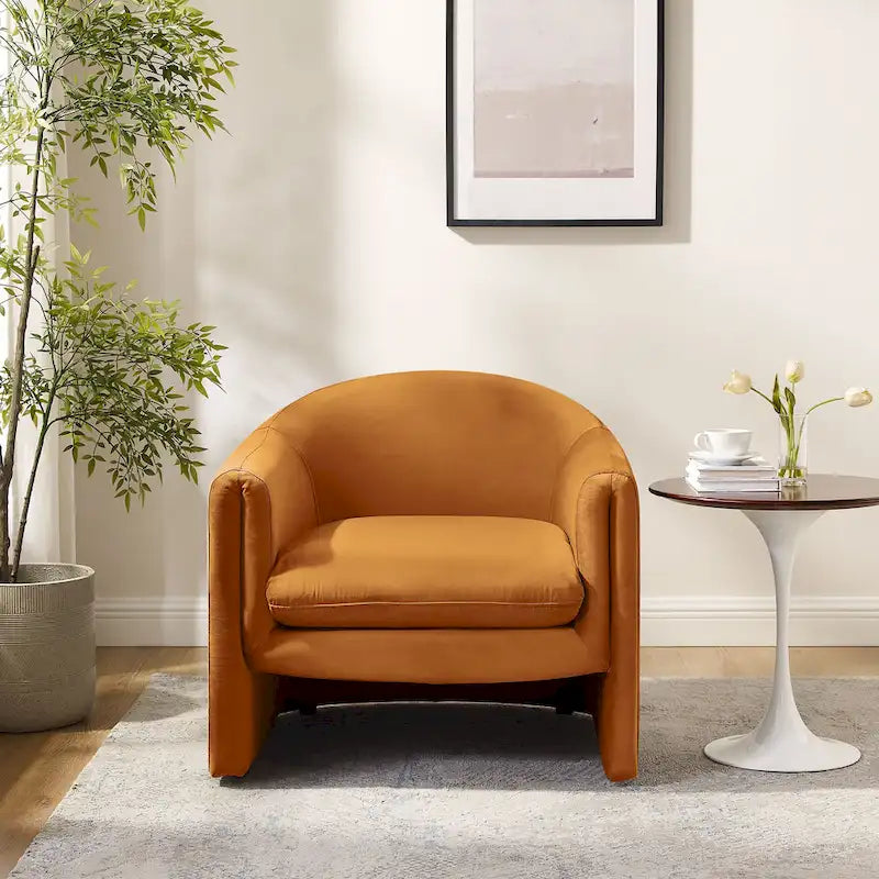 31.2 Inch Nordic Wide Boucle Upholstered Barrel Accent Chair
