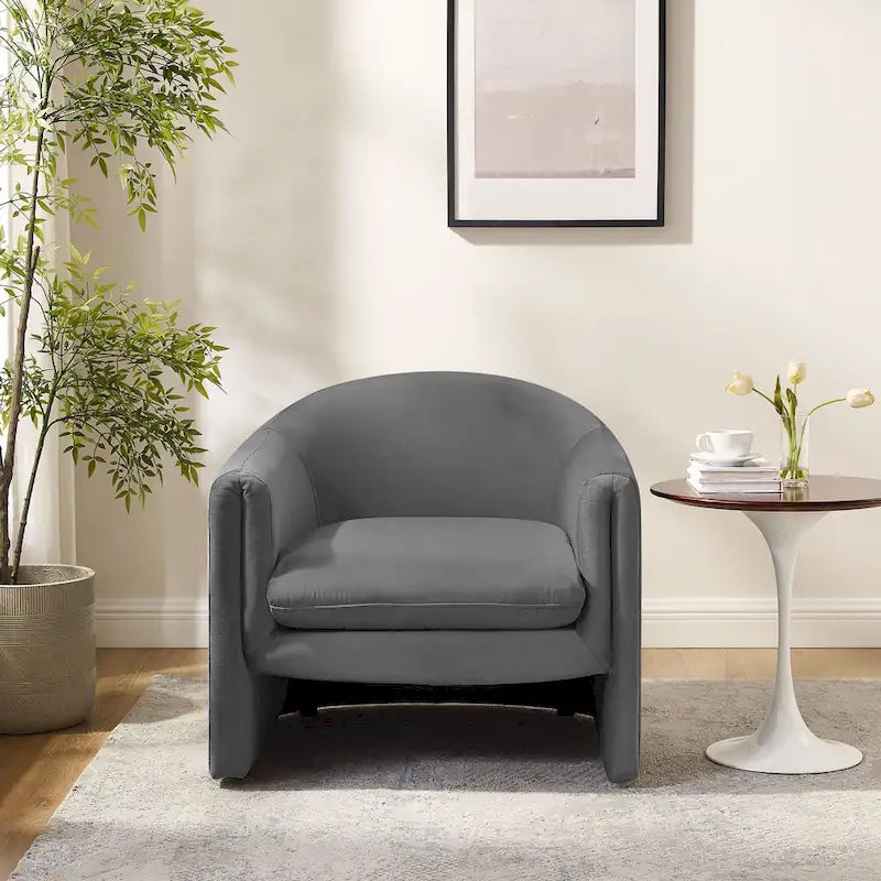 31.2 Inch Nordic Wide Boucle Upholstered Barrel Accent Chair