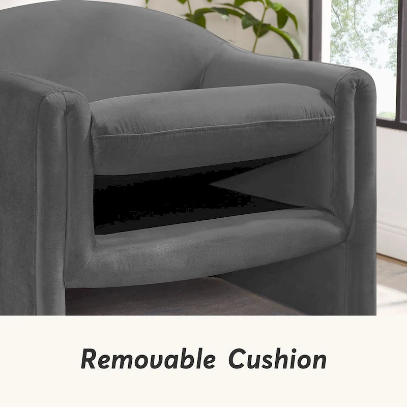 31.2 Inch Nordic Wide Boucle Upholstered Barrel Accent Chair