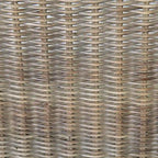 Cadeira de Jantar de Destaque em Rattan Natural com Almofada e Braços Inclinados