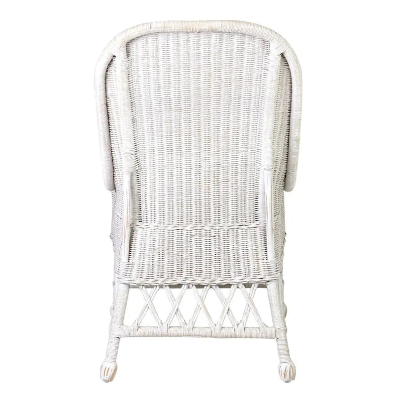 Natural Rattan Cushioned Dining Accent Chair by