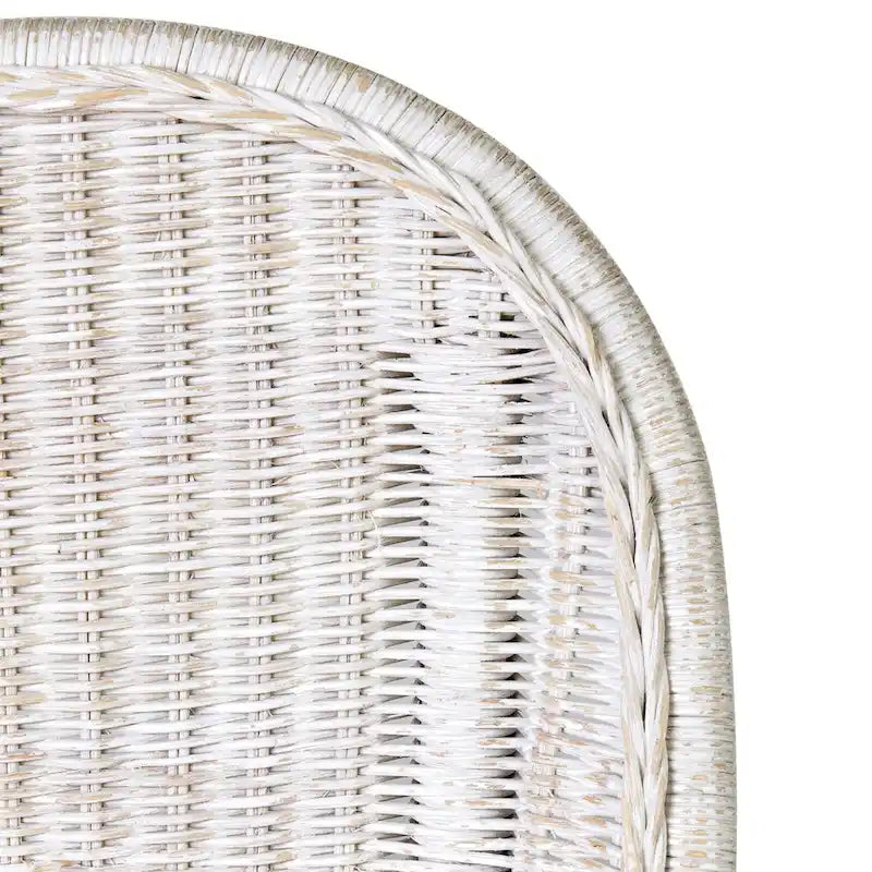 Natural Rattan Cushioned Dining Accent Chair by