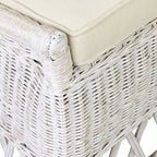 Cadeira de Jantar de Destaque em Rattan Natural com Almofada e Braços Inclinados