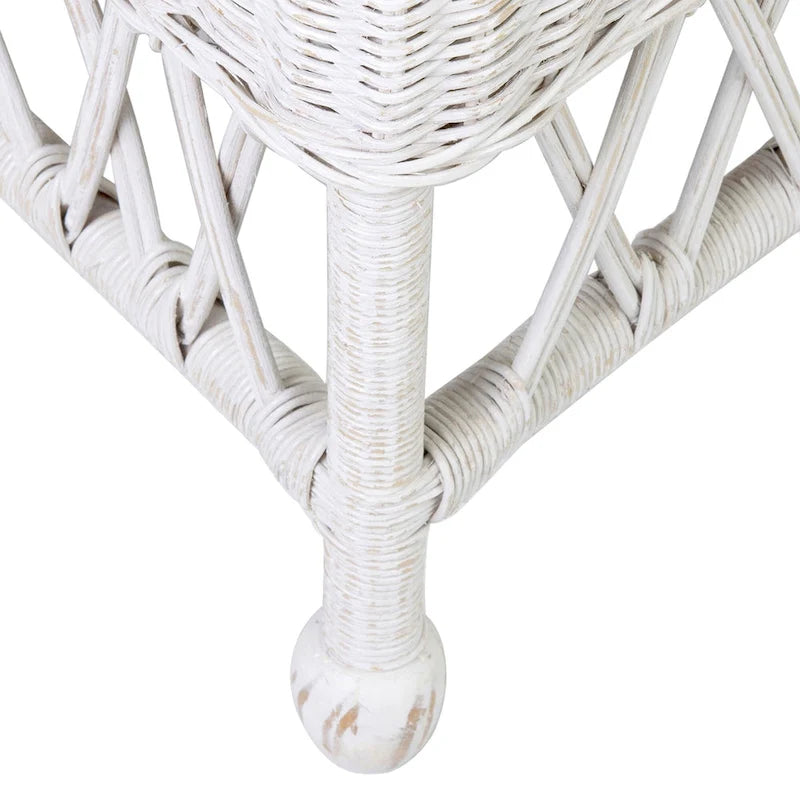 Natural Rattan Cushioned Dining Accent Chair by