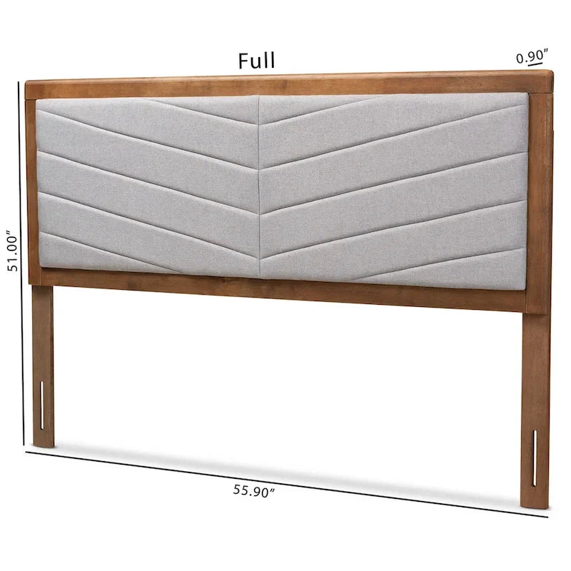 Modern and Contemporary Wood Headboard -Light Grey