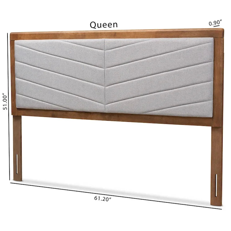 Modern and Contemporary Wood Headboard -Light Grey