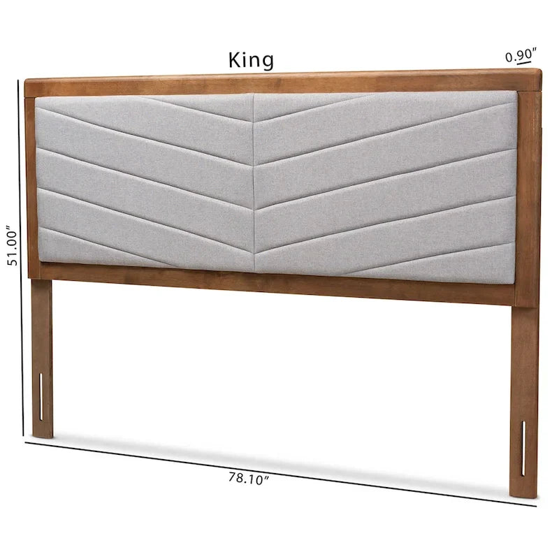 Modern and Contemporary Wood Headboard -Light Grey