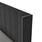 Cama de Plataforma Queen Estofada em Veludo com Cabeceira Wingback